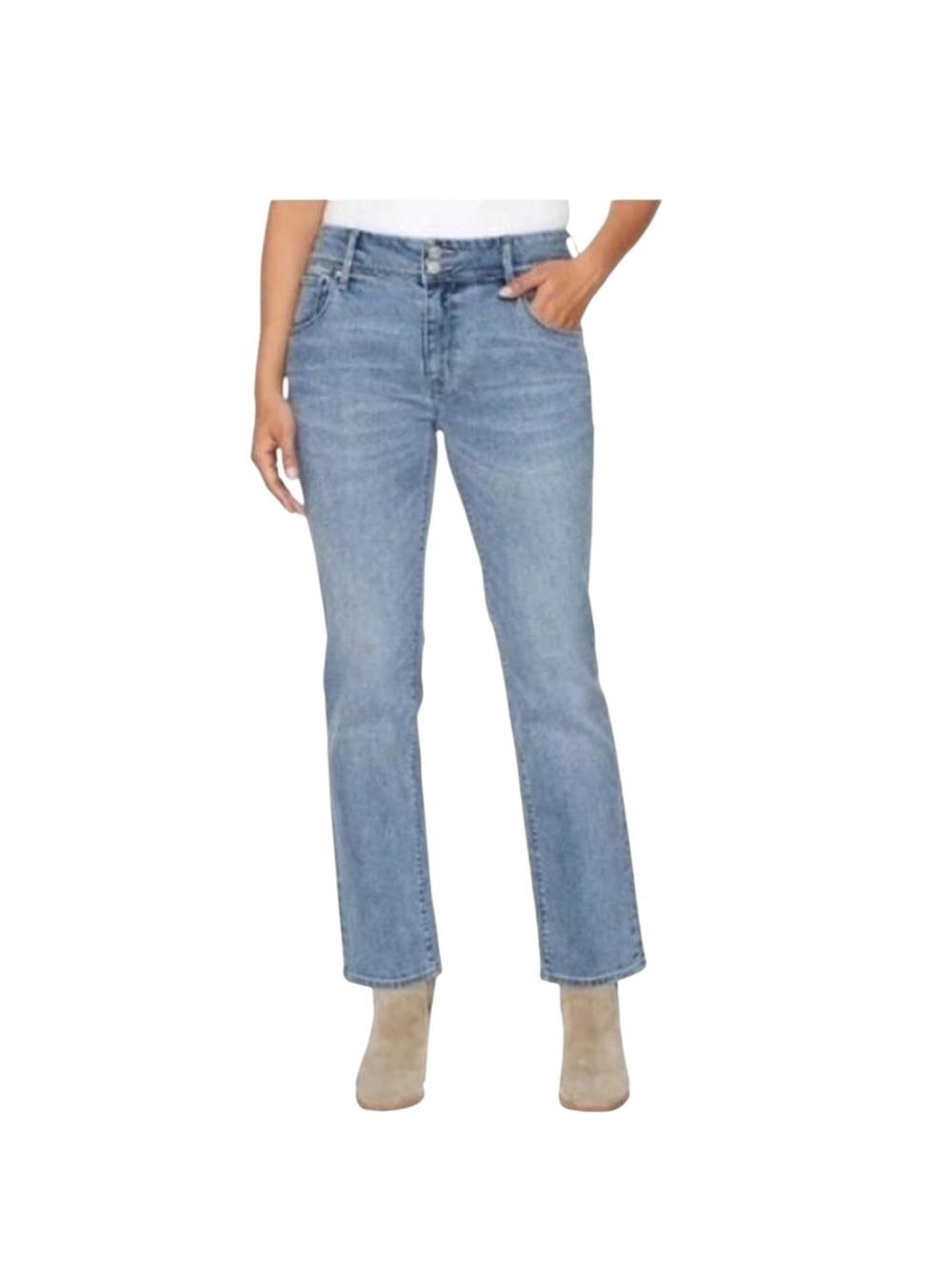 Hudson Jeans Signature Flap Pocket Straight Leg Light Wash Denim Size 6